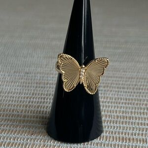 Adjustable Gold Butterfly Ring